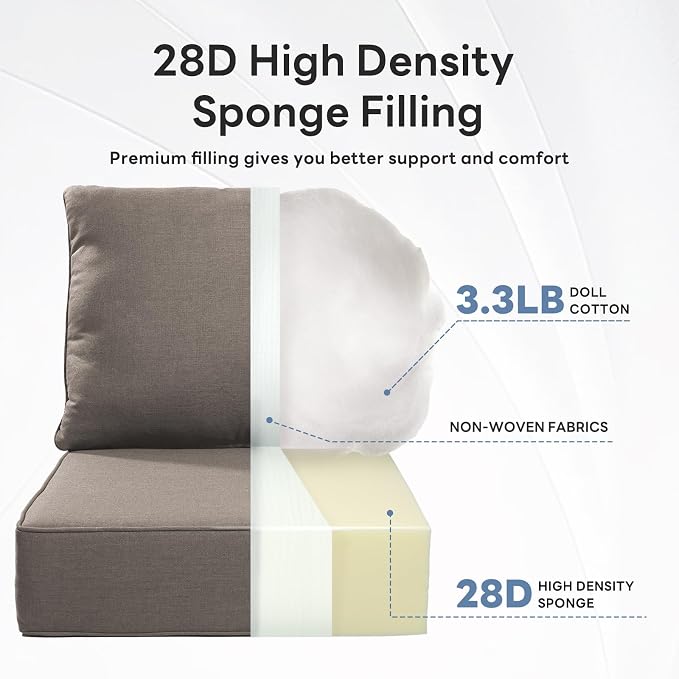 6" Thicker Outdoor Chair Cushion 6 Sets - Image 4