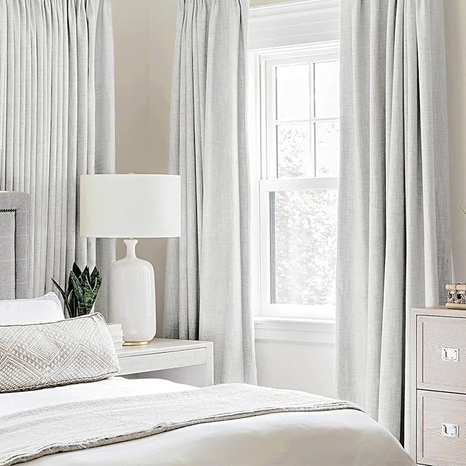 MIULEE 100% Blackout Linen Textured Curtains - Image 2