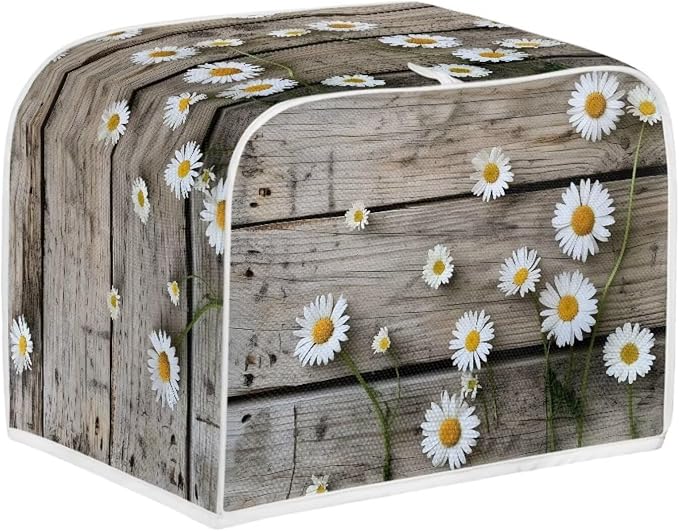 Old Wooden Daisy Printed Appliance Cover - Image 2