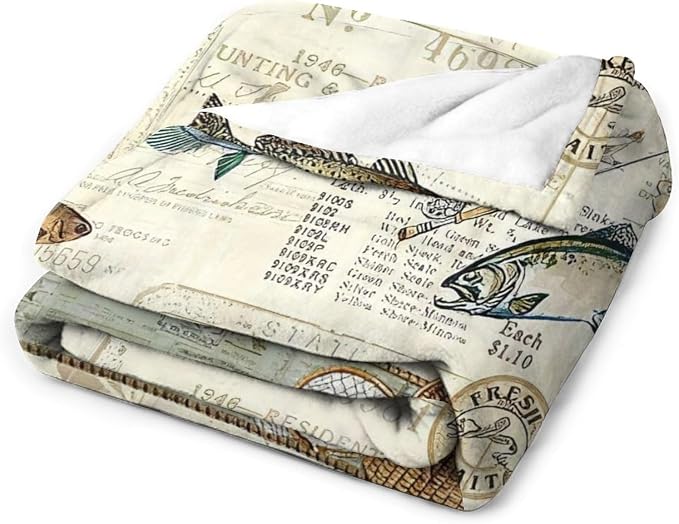 Fishing Blanket Fishing Gifts for Men Fish Throw Blanket Fishing Blanket for - Image 8