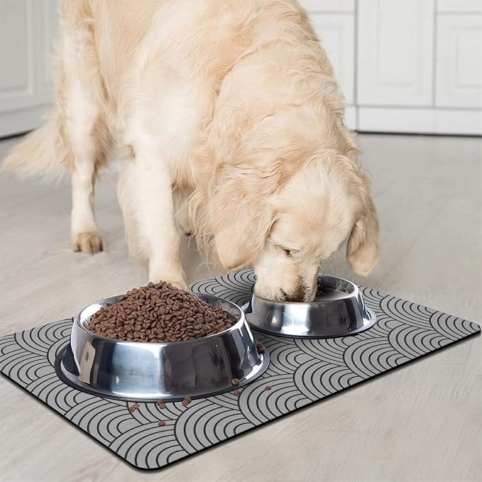 Dog Food Mat for Floors, Absorbent and Quick-Drying Pet Cat Food Mat, - Image 6