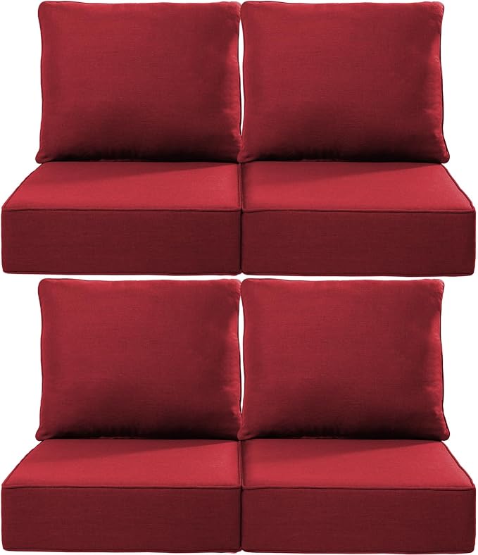 Luxury 22x24/22x25 6-Inch Outdoor Chair Cushions Set of 4 by ACTREST