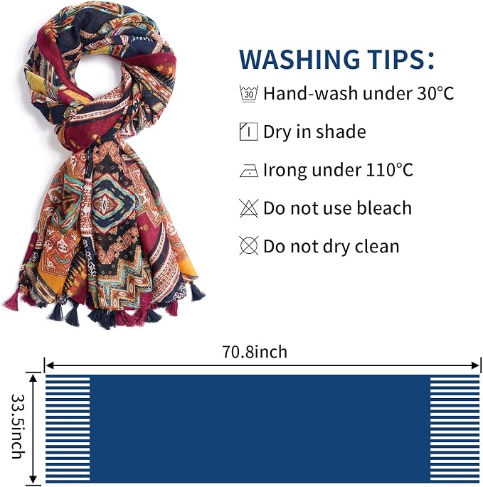Scarf for Women Lightweight Soft Floral Leopard Printed Scarves Fall Winter - Image 3