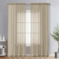 OVZME Taupe Sheer Curtains 84 Inches Long 2 Panels by OVZME