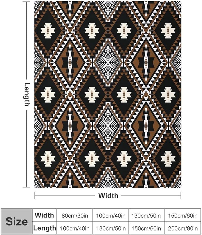 Rustic Western Throw Blanket, Southwestern Bohemian Ethnic Style Native Aztec - Image 2