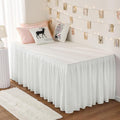 RIMELA Dorm Bed Skirt Twin XL 42 Inch Drop, Warm White Bedskirt Solid Silky by RIMELABedSkirt