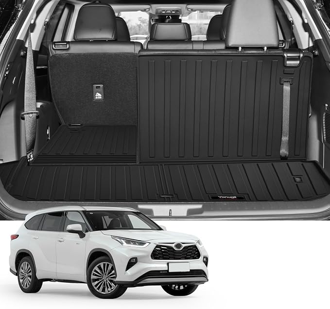 Custom for 2020-2025 2026 Toyota Highlander Trunk Cargo Mats by Yonugli