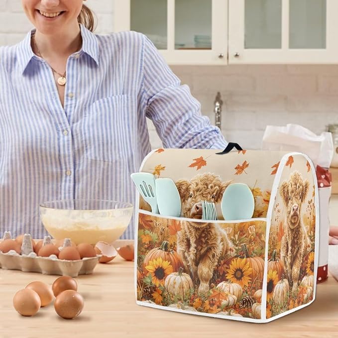 Highland Cow Stand Mixer Cover 6-8 Quart Pumpkin Kitchen Appliance Covers Dust - Image 2