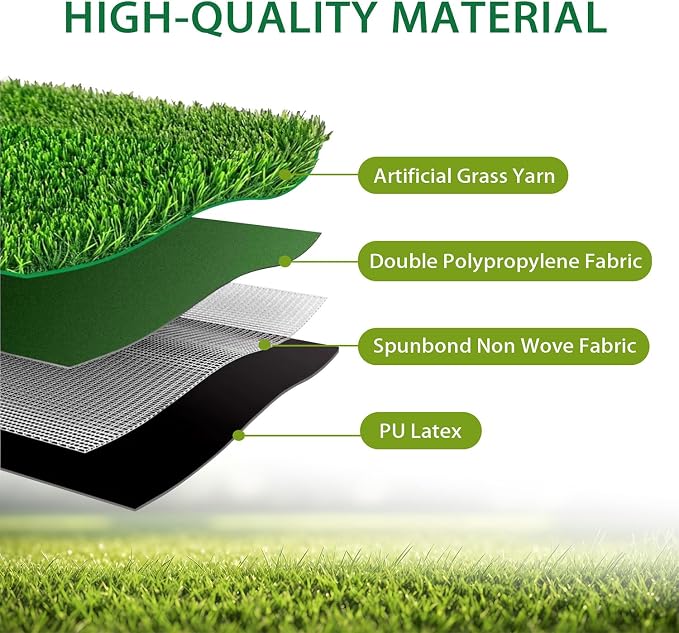 Artificial Turf Tiles 12X12 in, 0.6 in Thick, Fake Grass Patch Indoor Outdoor - Image 3