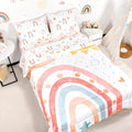 Twin Size Toddler Bedding Set for Girls- 5 Piece Rainbow Toddler Girl Bedding by CARUILI