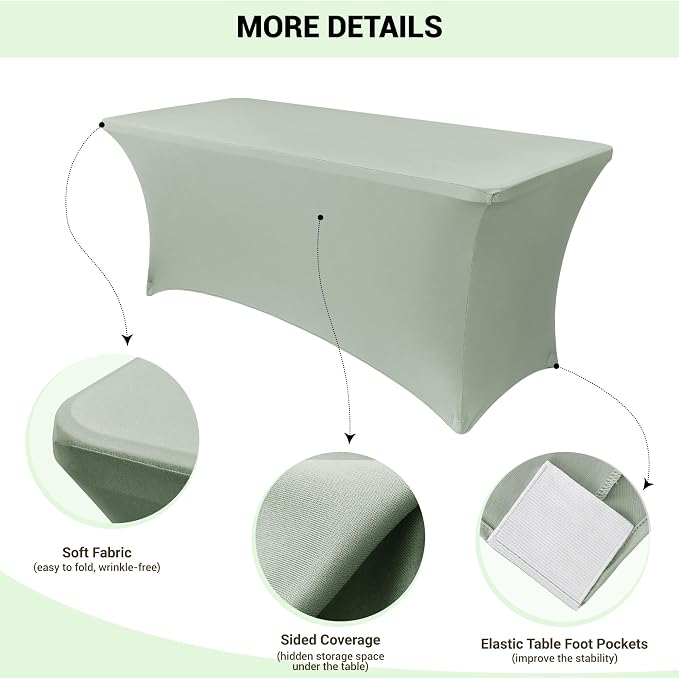 Obstal 6 Pack Stretch Spandex Table Covers - Image 3
