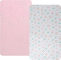 Dot Bassinet Sheet Set 2 Pack Stretch Fitted Bedside Sleeper Bassinet Sheets by Bilokonda