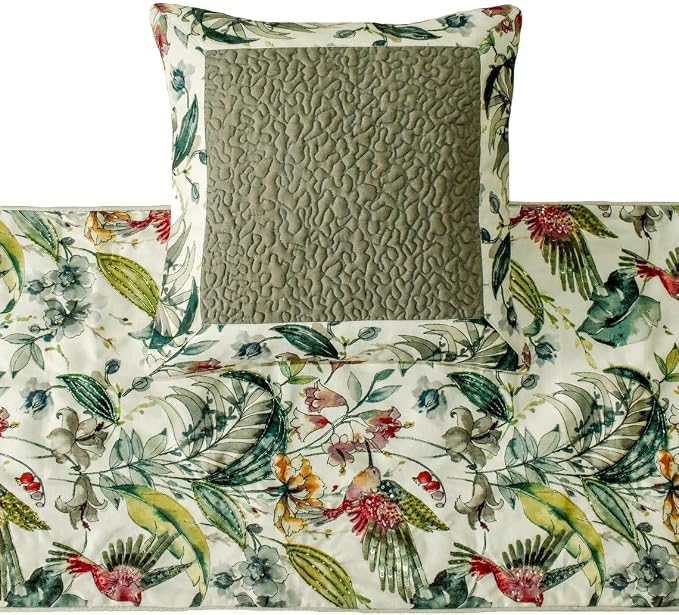 The HomeCentric King Queen Twin Ivory & Multi Designer Full 68"x18" Bed Runner - Image 2