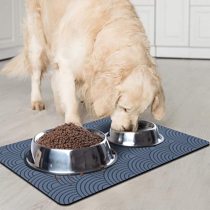Dog Food Mat for Floors, Absorbent and Quick-Drying Pet Cat Food Mat, - Image 6