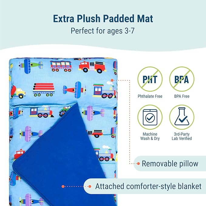 Wildkin Kids Original Nap Mat – Cozy Kids Sleep Mat - Image 3