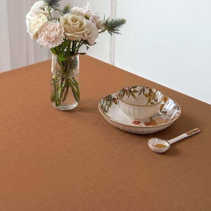 maxmill Fall Tablecloth Waterproof Spillproof Wrinkle Resistant Soft Linen - Image 3