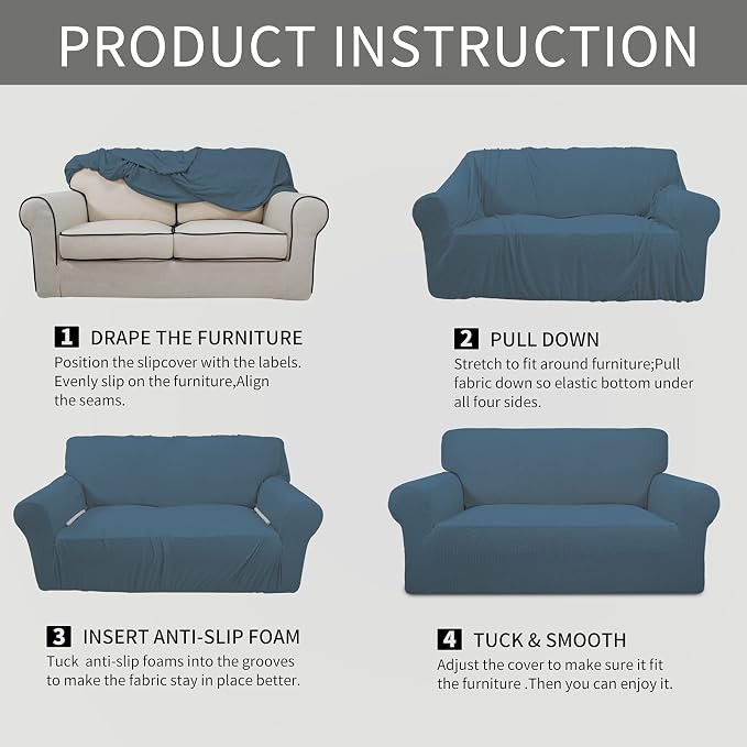Easy-Going Stretch Oversized Loveseat Slipcover 1-Piece Sofa Cover Furniture - Image 6