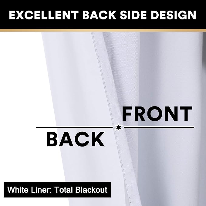 PrinceDeco Blackout White Curtains 84 Inches Long Thermal Curtains - Image 4