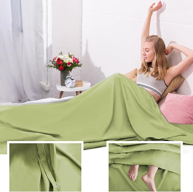Sleeping Bag Liner, Travel Sheet & Adult Sleep Sack, Camping Sheets Travel - Image 5