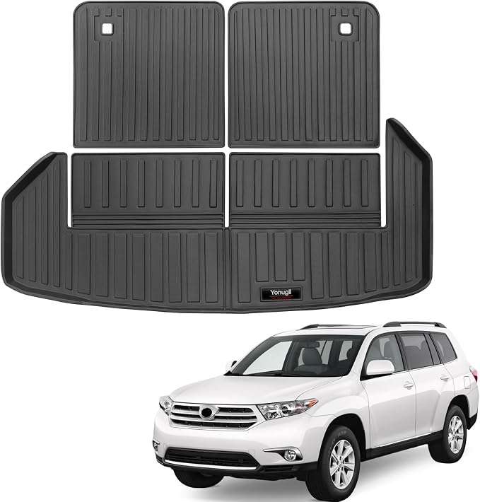 Custom for 2008-2013 Toyota Highlander Cargo Mats Trunk Liner and 3rd Rear Seat by Yonugli