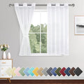 XWZO White Faux Linen Sheer Curtains, Light Filtering, Airy & Breathable Voile by XWZO