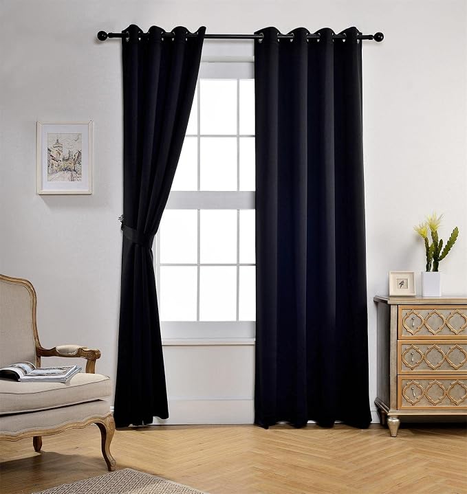 MIUCO 1 Pair Thermal Insulated Grommet 52-Inch-by-84-Inch Blackout Window - Image 2