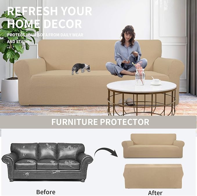 Easy-Going Stretch Oversized Chair Sofa Slipcover 1-Piece Couch Sofa Cover - Image 4