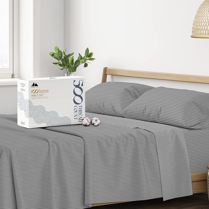 Mayfair Linen 100% Cotton Striped Sheets Full Size Bed Set by MayfairLinen