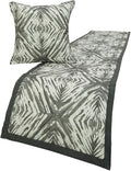The HomeCentric King/Queen/Twin Grey & White Designer Queen 74"x18" Bed Runner by TheHomeCentric
