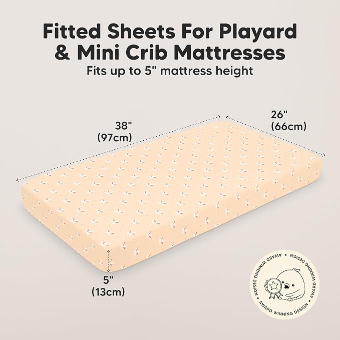 2-Pack Mini Crib Sheets Fitted - Image 3