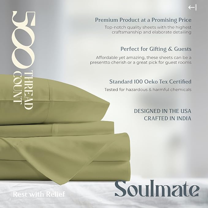 Mayfair Linen 500 Thread Count Split King Sheets Sets - Image 7