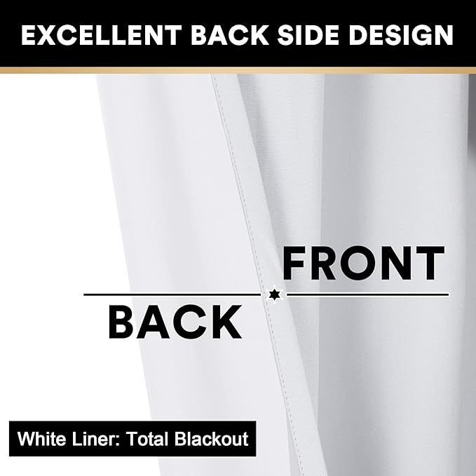 PrinceDeco 100% Blackout Linen Textured Curtains - Image 4