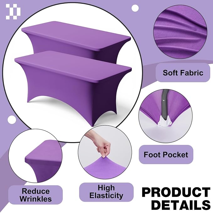 Trlyc 1 Pack 6FT Spandex Table Cloth - Image 3
