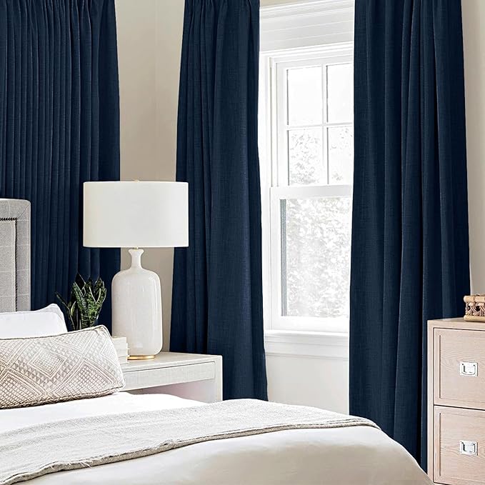 MIULEE 100% Blackout Linen Textured Curtains - Image 2