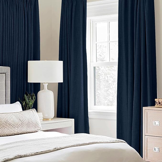 MIULEE 100% Blackout Linen Textured Curtains - Image 2