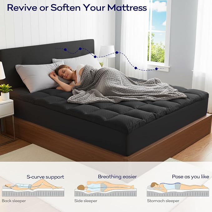 OLANLY Dual-Layer 4 Inch Twin XL Size Memory Foam Mattress Topper - Image 3