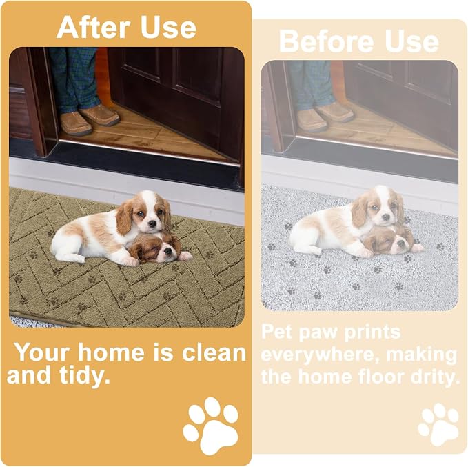 Tindbea Dog Mat for Muddy Paws, Absorbs Moisture Dirt Non-Slip Washable Mud Mat - Image 2