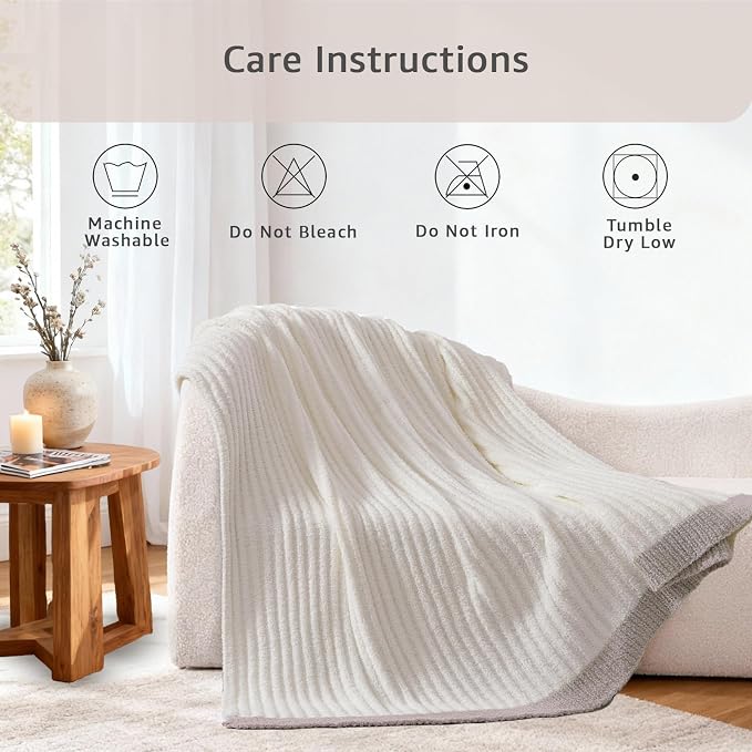 WRENSONGE Striped Throw Blanket, Travel Lightweight Bed Blanket - Image 2
