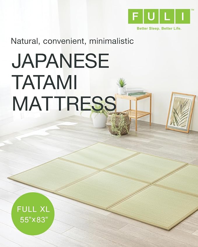 FULI Japanese Tatami Mattress, Tatami Rug, Igusa Mat Foldable, Made in Japan - Image 3
