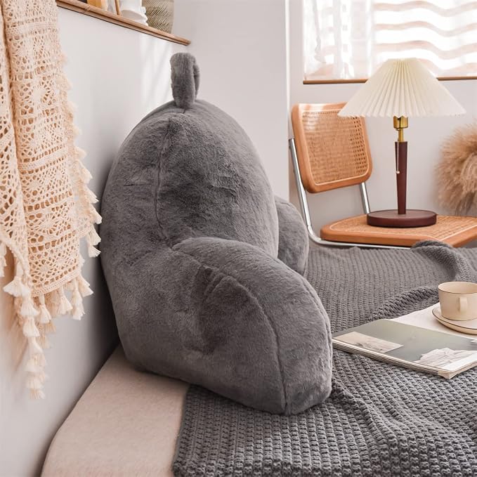 Holawakaka Standard Faux Fur Bed Rest Pillow - Image 4