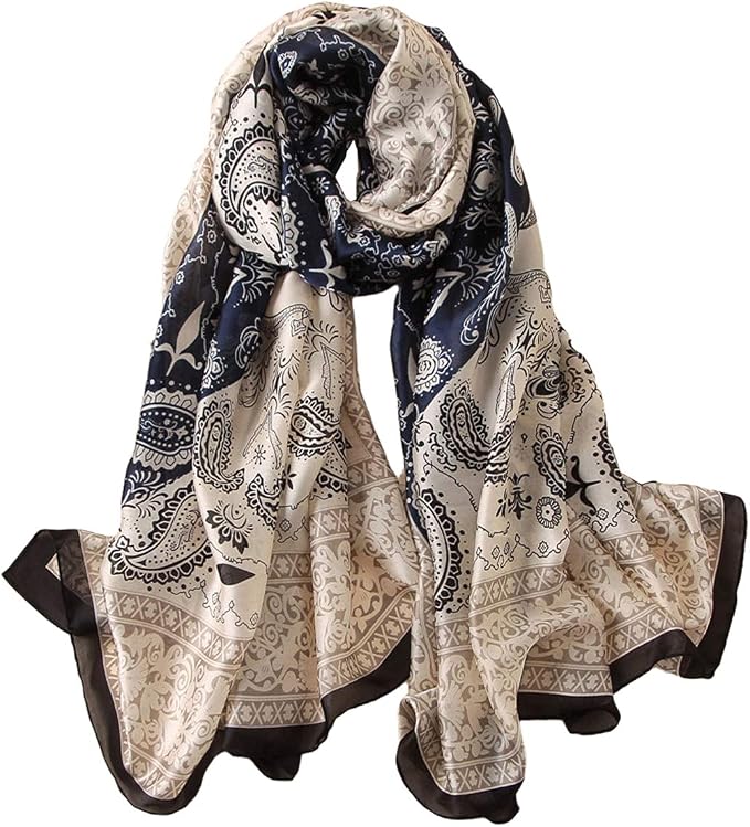 Fashion Scarves Scarf 100% Silk Feeling Scarf Silk Like Scarves Long by Myneiyi