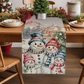 Christmas Table Runner, 13x72 Inch, Snowman Family Table Runners Pine Tree Snow by Unknown