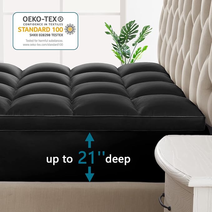 CHOKIT Full Mattress Topper, Extra Thick Pillow Top Mattress Pad - Image 8