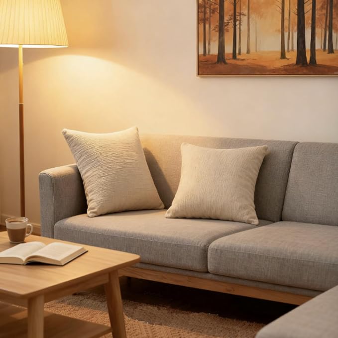 Throw Couch Pillow with Insert 18x18 Inches Set of 2 Square, Cute Modern Home - Image 5