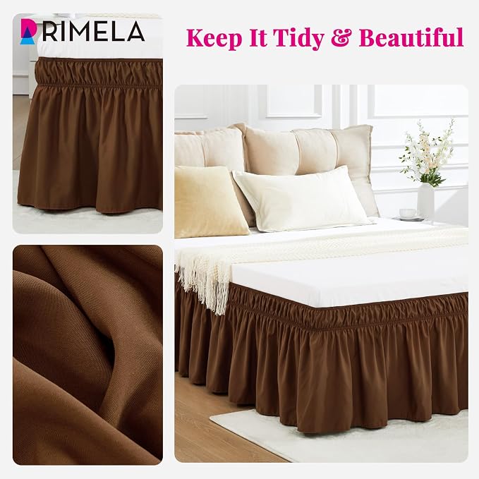 RIMELA Bed Skirt King Size 15 Inch Drop, Elastic Bed Skirting - Image 8