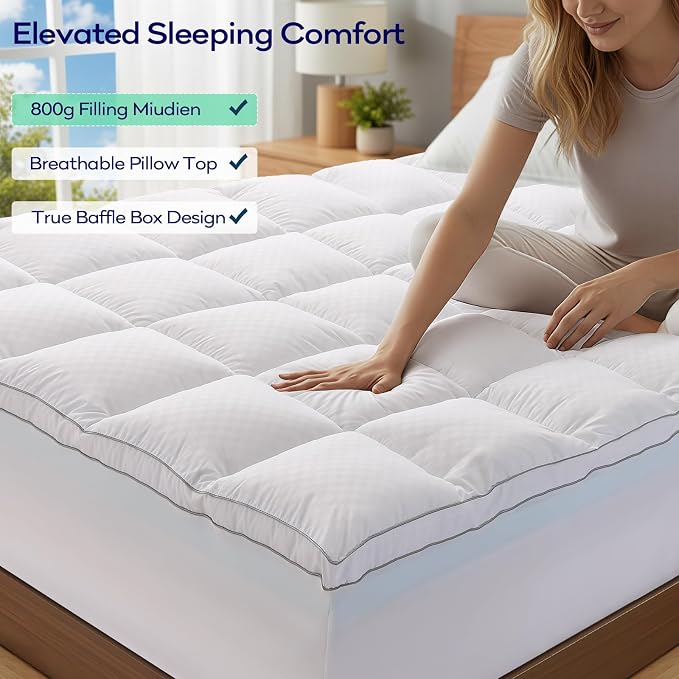 OLANLY Dual-Layer 4 Inch King Size Memory Foam Mattress Topper - Image 4