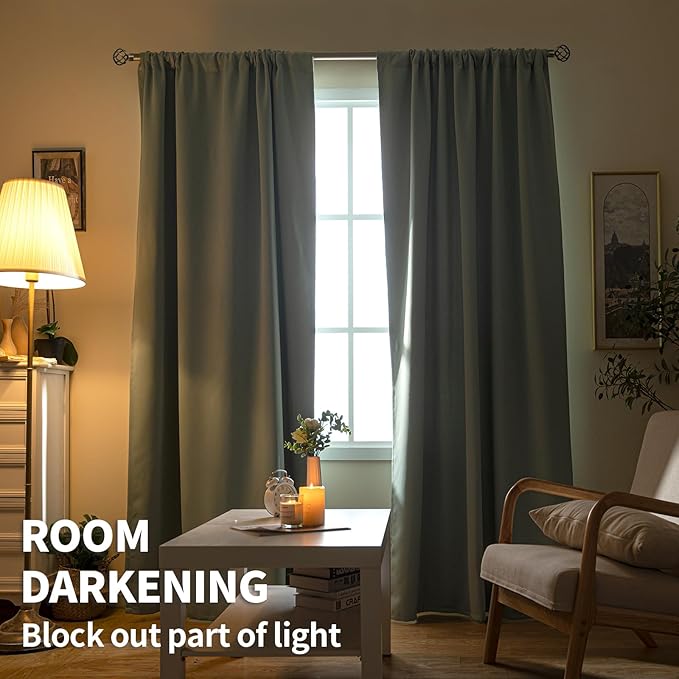 BGment Sage Green Blackout Curtains 45 Inches Long - Image 7