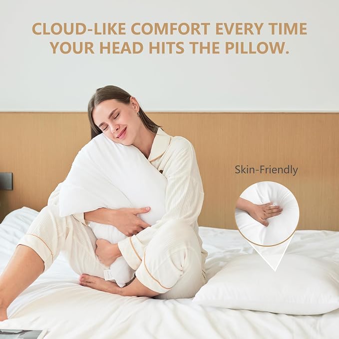 Luxury Throw Pillow Inserts, 18 x 18 inches Hypoallergenic Ultra Soft White - Image 5