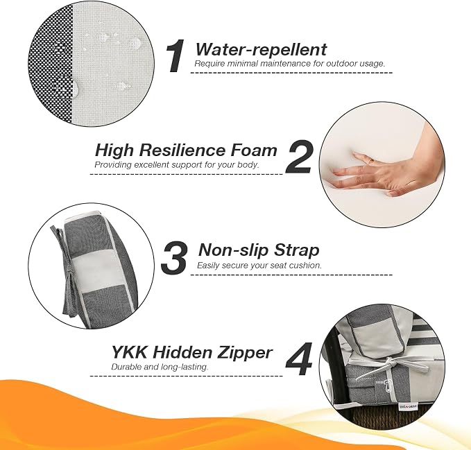 Outdoor Separate High Back Chair Cushion Seat Pads, Rocking Chairs - Image 3