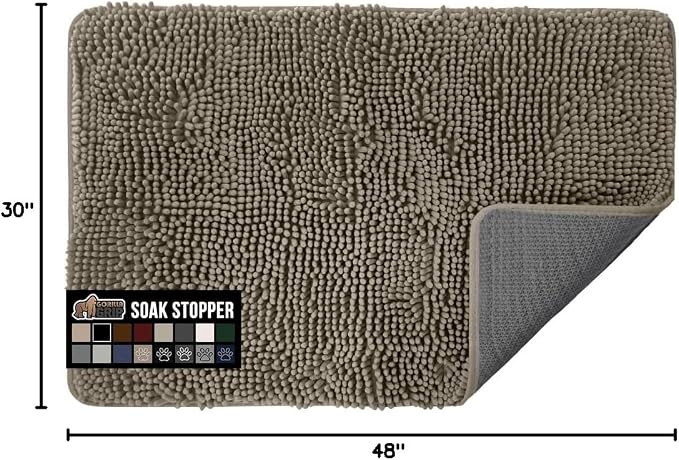 GORILLA GRIP SOAKSTOPPER Dog Door Mat, 48x30 Machine Washable Rug Absorbent - Image 2
